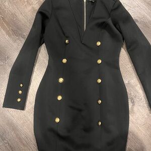 Elegant Black Dress with Gold Accents